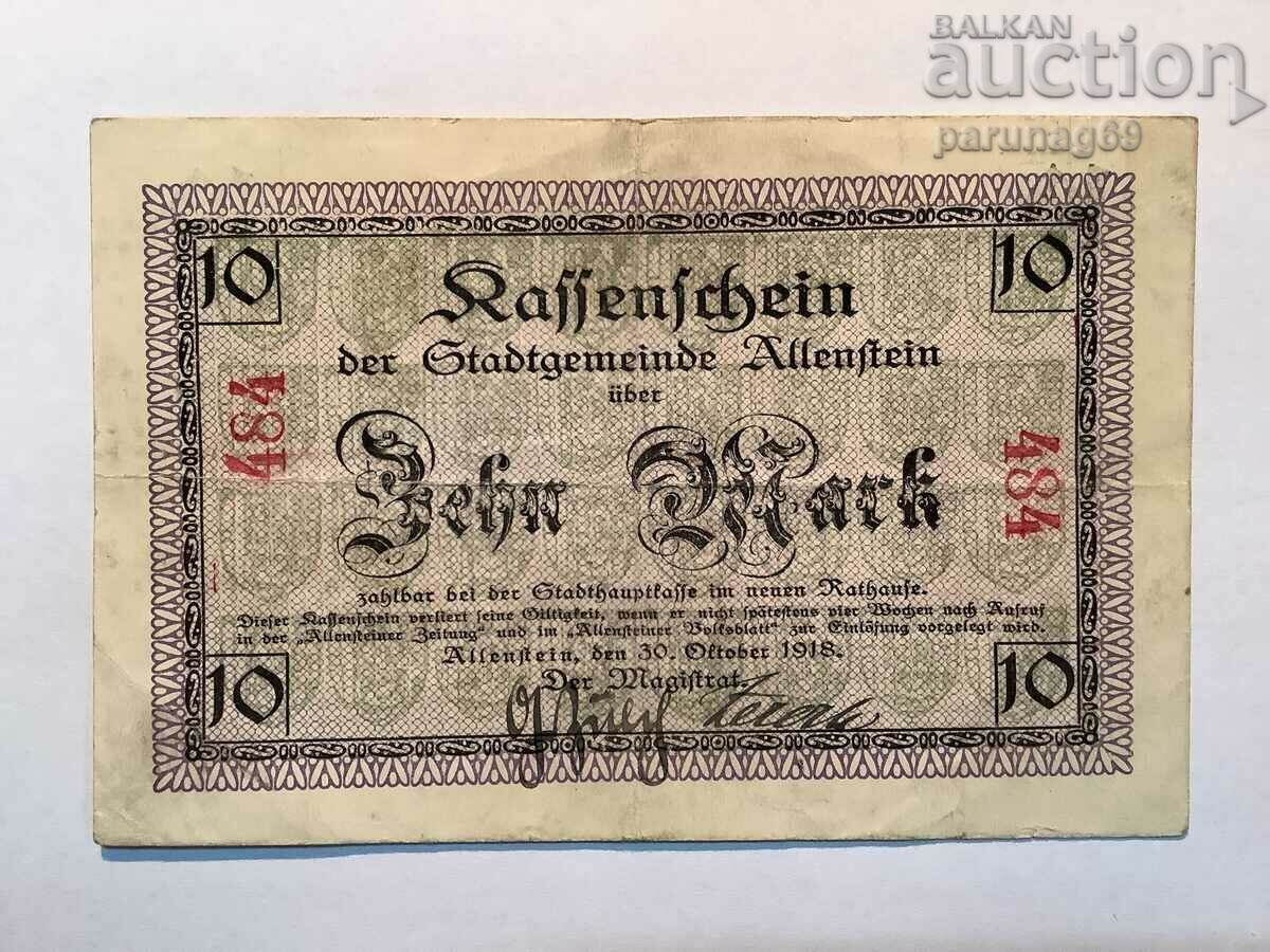 Германия 10 марки 1918 година