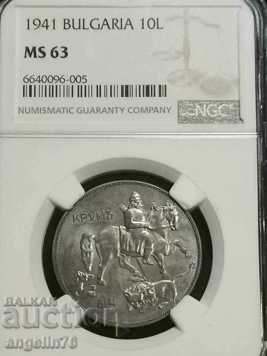 10 BGN 1941 MS63 NGC