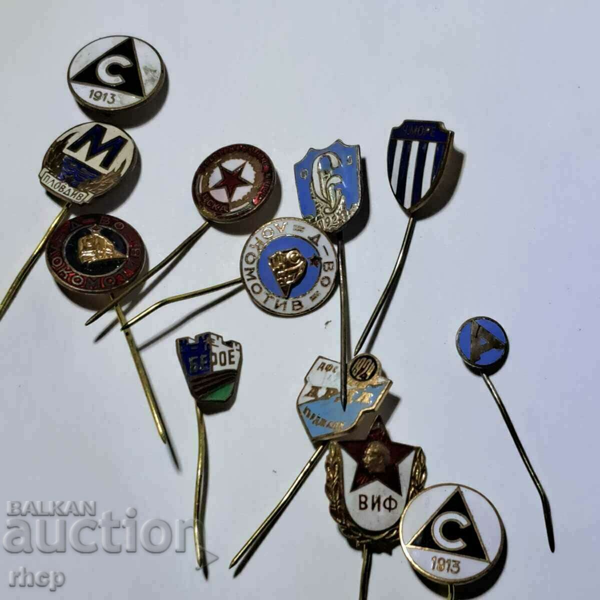 Lot of football old Bulgarian enamel badges