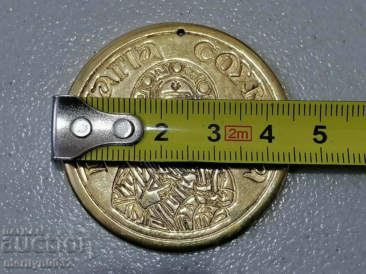 Brass medallion of the Holy Mother of God Panagia Mother Mary with price 33.00 BGN | € 16.87 Brass medallion of the Holy Mother of God Panagia Mother Mary with price 33.00 BGN | € 16.87