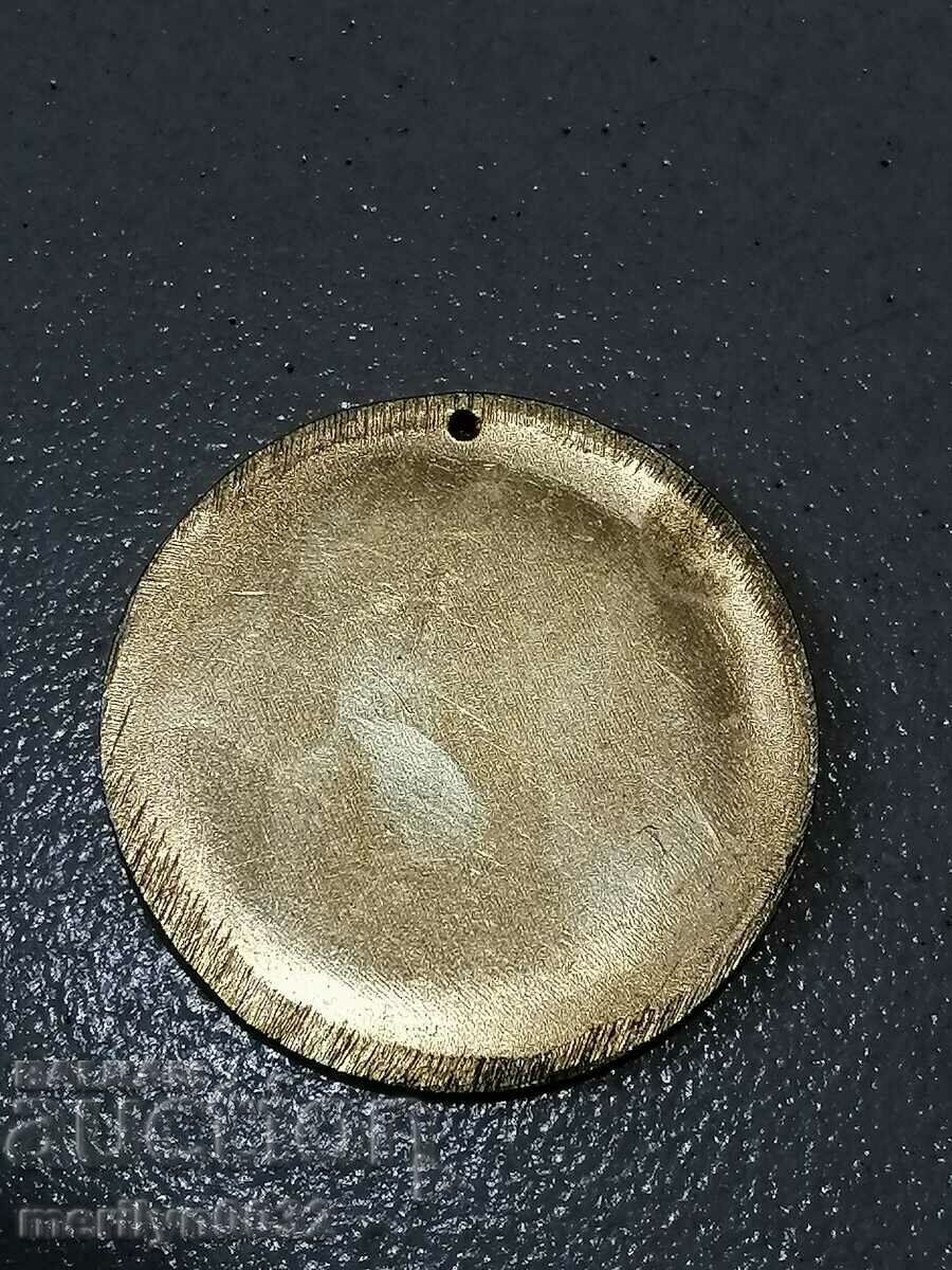 Auction Brass medallion of the Holy Mother of God Panagia Mother Mary Auction Brass medallion of the Holy Mother of God Panagia Mother Mary