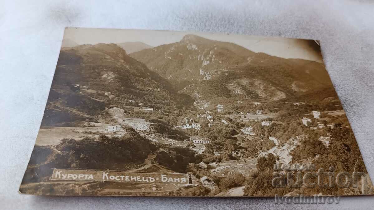 Пощенска картичка Курорта Костенецъ - Баня 1927