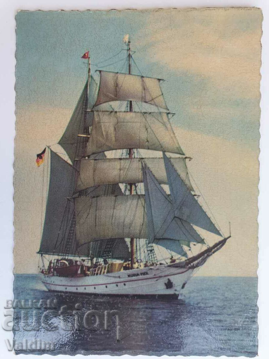 Carte poștală Navă Barcă cu pânze Wilhelm Pieck