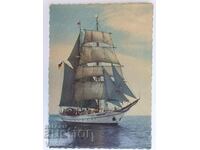 Postcard Ship Sailboat Wilhelm Pieck
