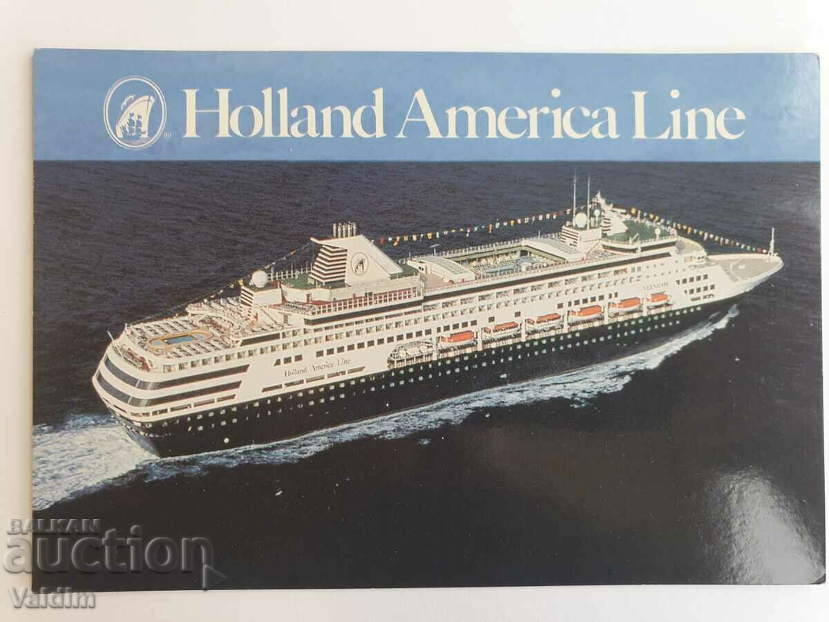 Postcard Holland America Line Cruise Ship