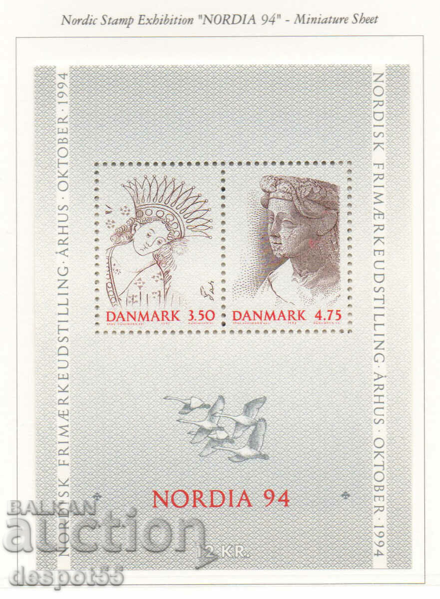 1992 Danemarca. Expoziție pentru mărci scandinave „NORDIA 94”. Bloc.