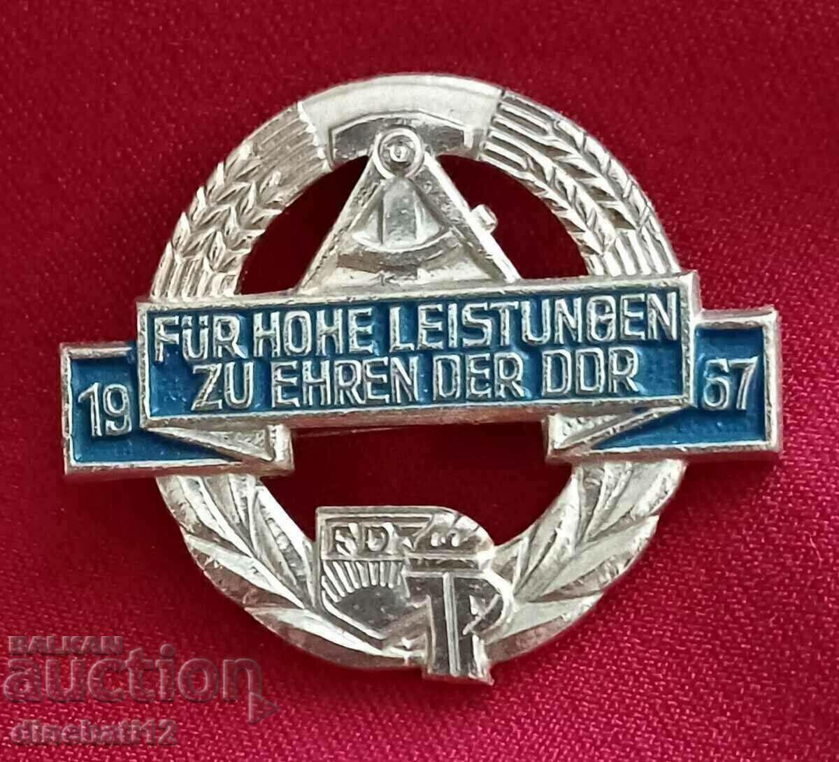 DDR. FDJ JP - FÜR HOHE LEISTUNGEN ZU EHREN DER DDR 1967