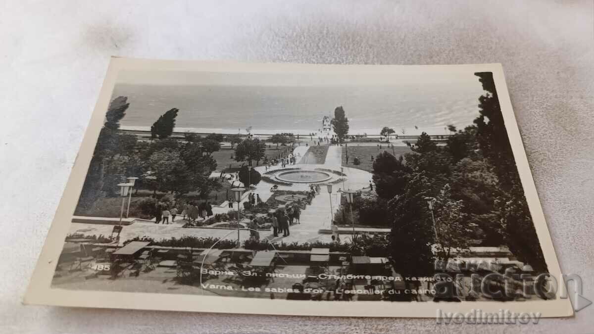 Carte poștală Nisipurile de Aur Treptele din fața cazinoului 1959