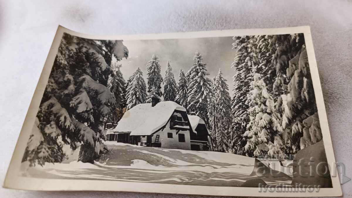 Carte poștală Idila de iarnă în munți 1961
