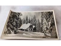 Postcard Winter idyll in the mountains 1961