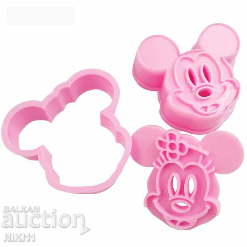 2 pcs. Mickey and Minnie Mouse cutters + dies 2 in 1 dough cutter with price 9.00 BGN | € 4.60 2 pcs. Mickey and Minnie Mouse cutters + dies 2 in 1 dough cutter with price 9.00 BGN | € 4.60