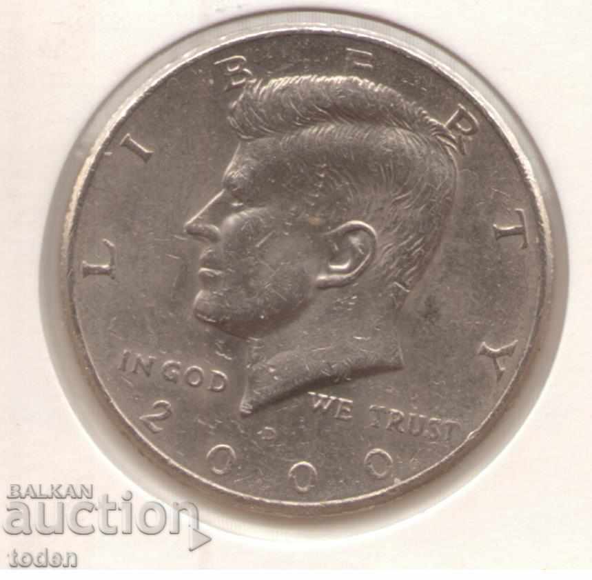 -United States-½  Dollar-2000 D-KM# 202b-Kennedy Half Dollar