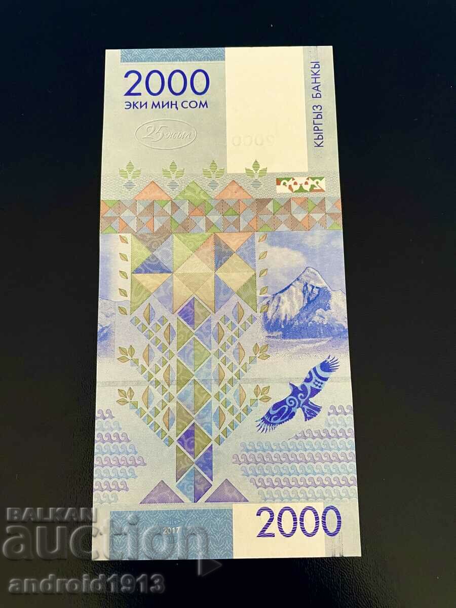 KYRGYZSTAN - 2000 SOM 2017 ANNIVERSARY WITH FOLDER, P33, UNC - 5 KYRGYZSTAN - 2000 SOM 2017 ANNIVERSARY WITH FOLDER, P33, UNC - 5