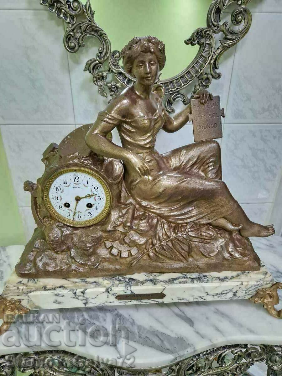 Licitație Uriaș ceas de cămineu francez antic Licitație Uriaș ceas de cămineu francez antic