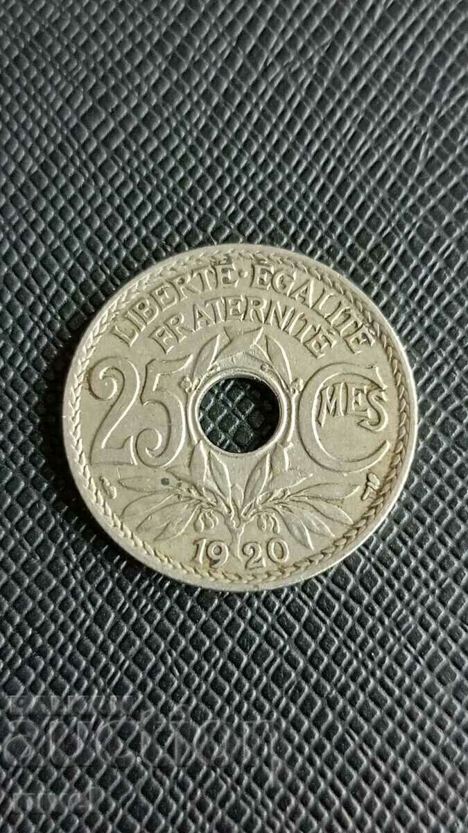 Franța, 25 de cenți 1920