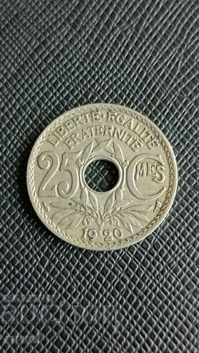 France, 25 centimes 1920