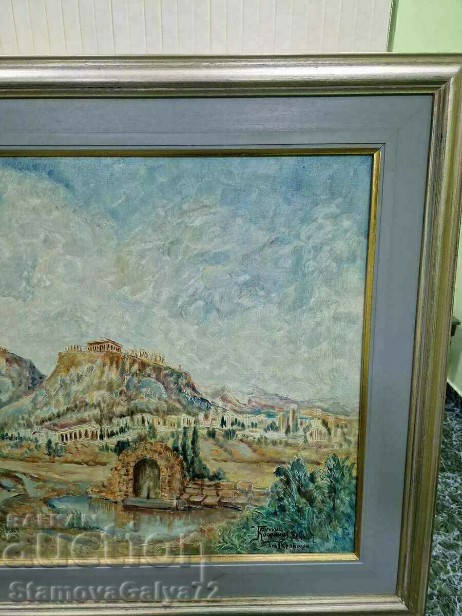 Τεράστια αντίκα πρωτότυπη ζωγραφική με λάδι σε καμβά - 6