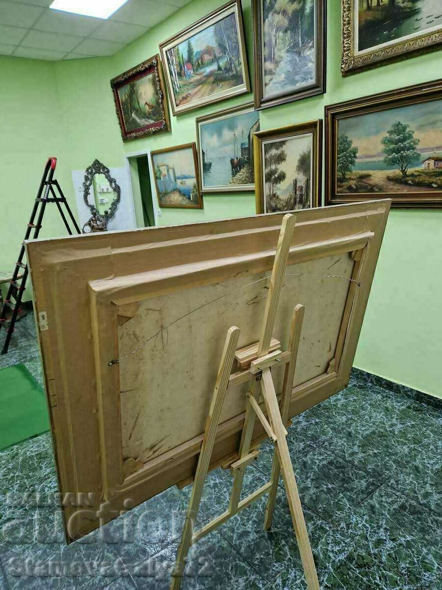 Uriașă pictură originală antică în ulei pe pânză - 7 Uriașă pictură originală antică în ulei pe pânză - 7