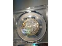 MS 62 Moneda Regală de Argint 2 Lev 1913 PCGS
