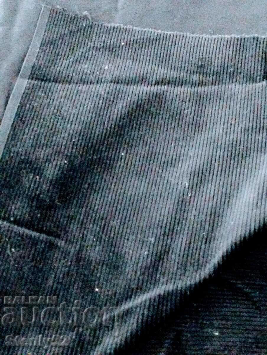 Памучен плат дребно черно кадифе дъл.3 м.шир.0.90 см