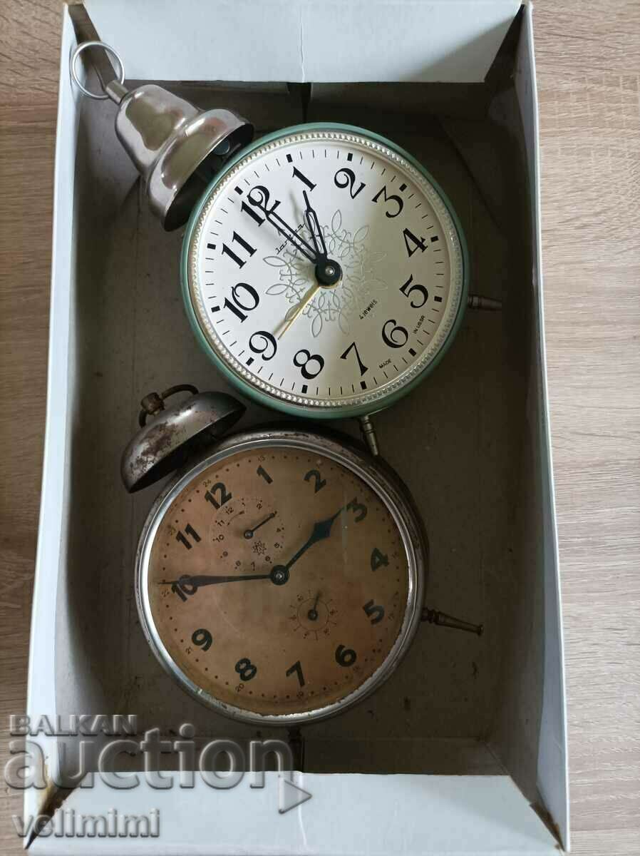 Lot of old alarm clocks