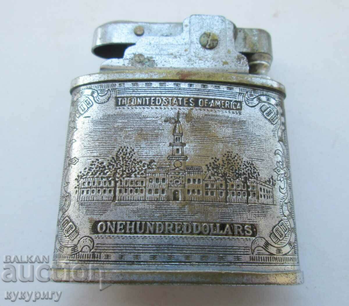 Auction  Old collectible gasoline lighter $100 bill