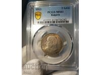 Moneda de argint MS 61 G-Royal 2 Lev 1913 PCGS