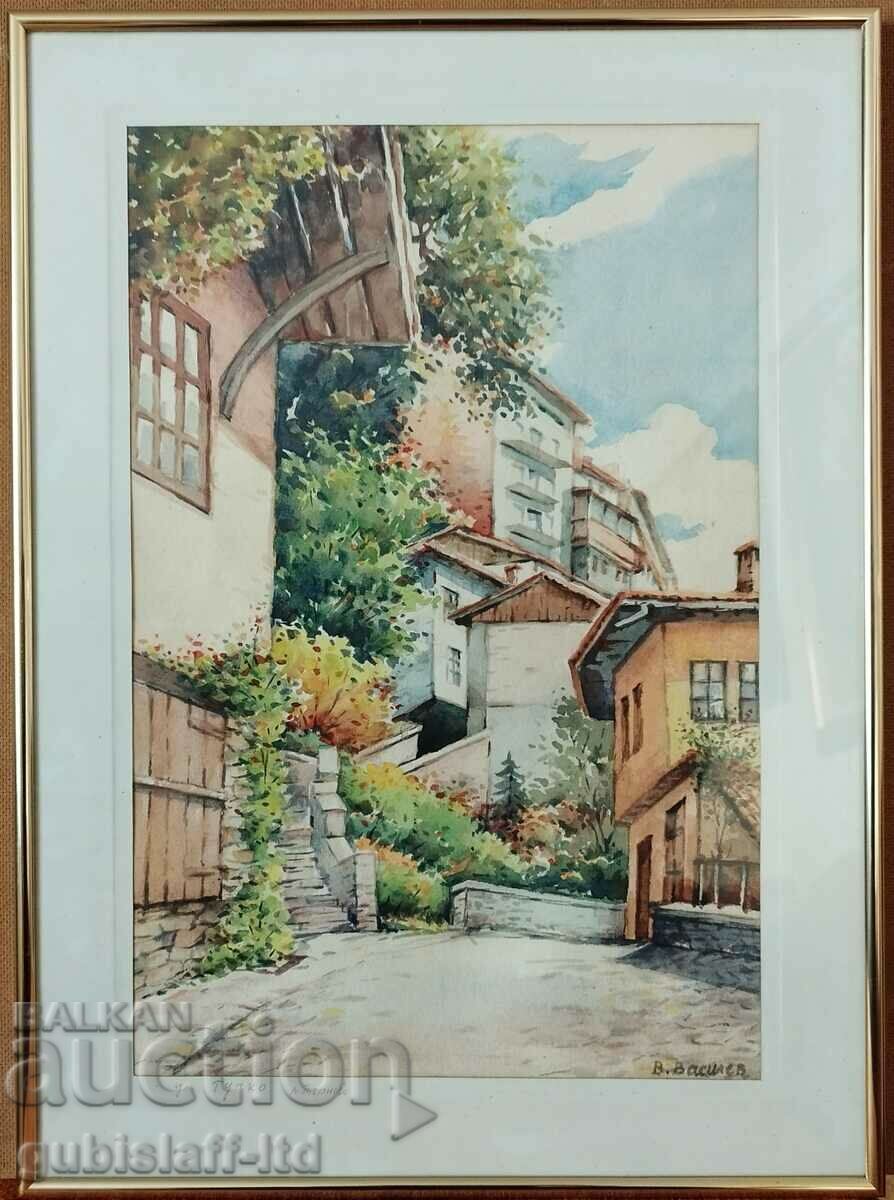 Πίνακας "Veliko Tarnovo, Gurko Street", τέχνη V. Vassilev