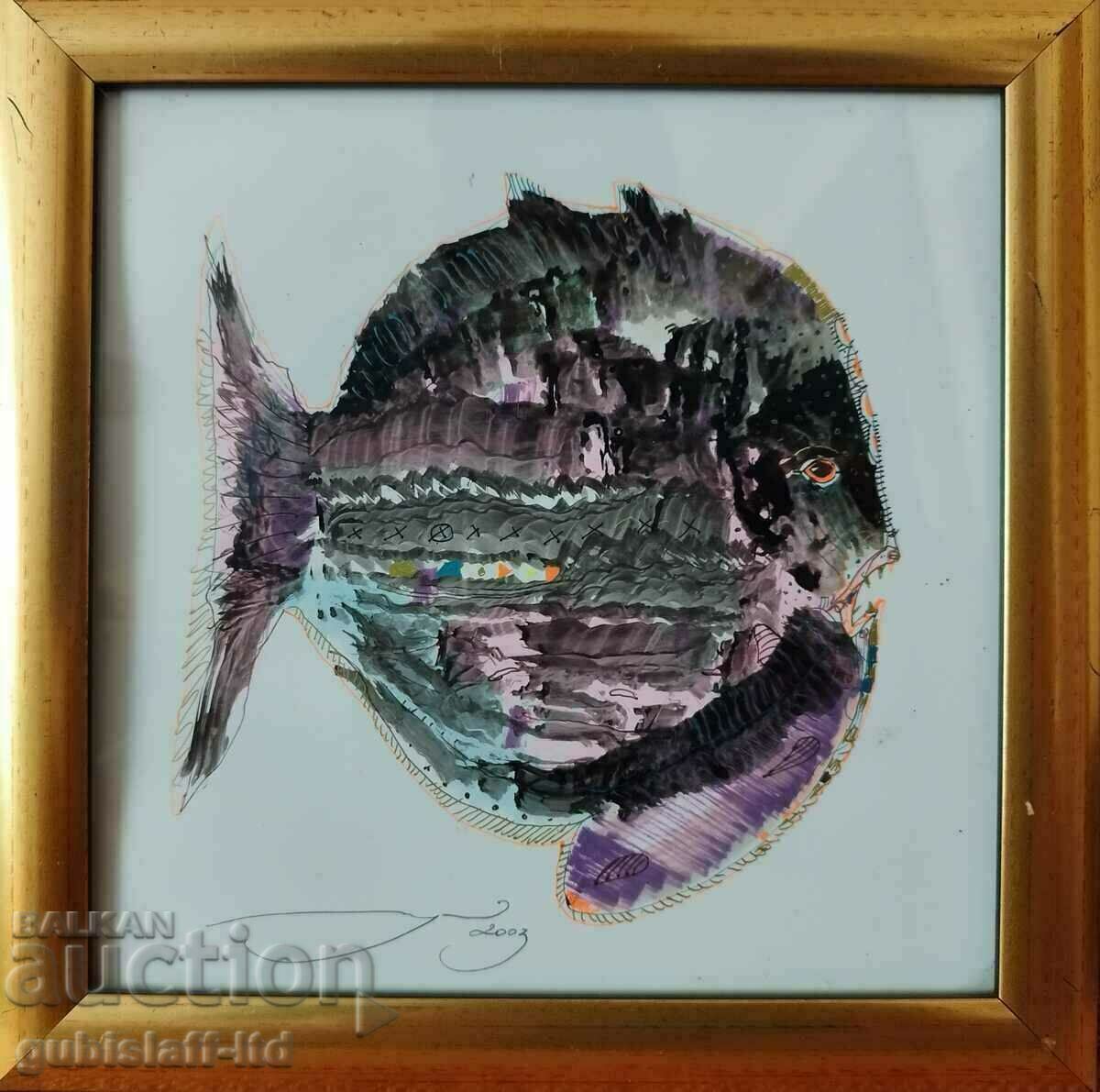 Painting "Fish art", art. Vladimir Cukic, 2003