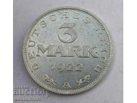 GERMAN COIN 3 MARK 1922
