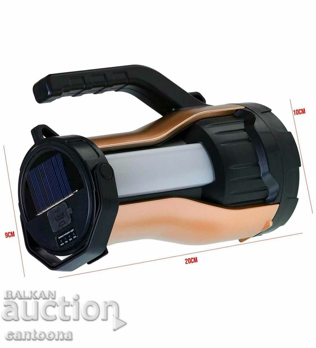 Powerful flashlight, solar panel, emergency light and USB outlet - 6 Powerful flashlight, solar panel, emergency light and USB outlet - 6