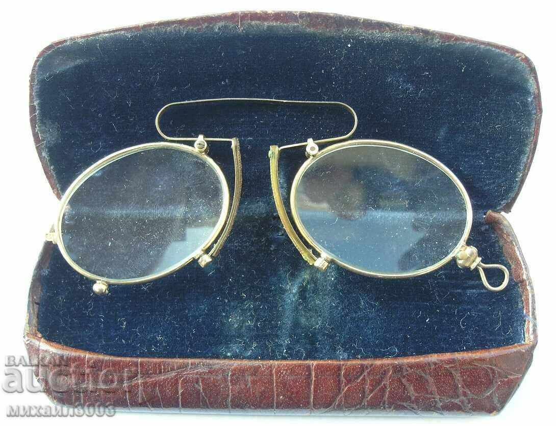 Old Pensne gilt glasses with box