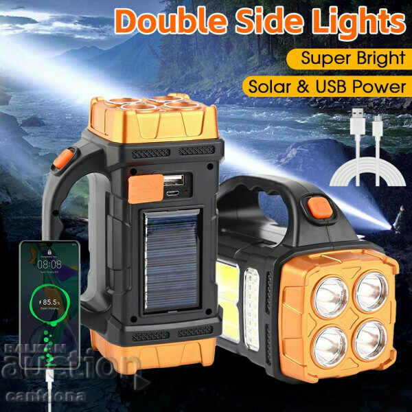 Powerful bright solar LED lantern HB-2678 - multifunctional, USB with price 13.99 BGN | € 7.15 Powerful bright solar LED lantern HB-2678 - multifunctional, USB with price 13.99 BGN | € 7.15