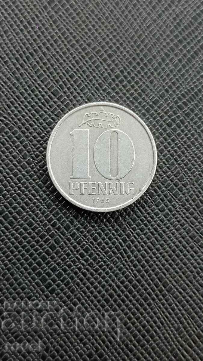 GDR 10 Pfennig, 1965