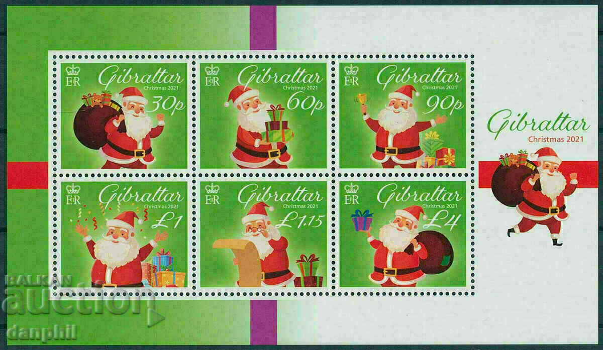 Γιβραλτάρ 2021 Block Christmas (**), χωρίς σφραγίδα Γιβραλτάρ 2021 Block Christmas (**), χωρίς σφραγίδα