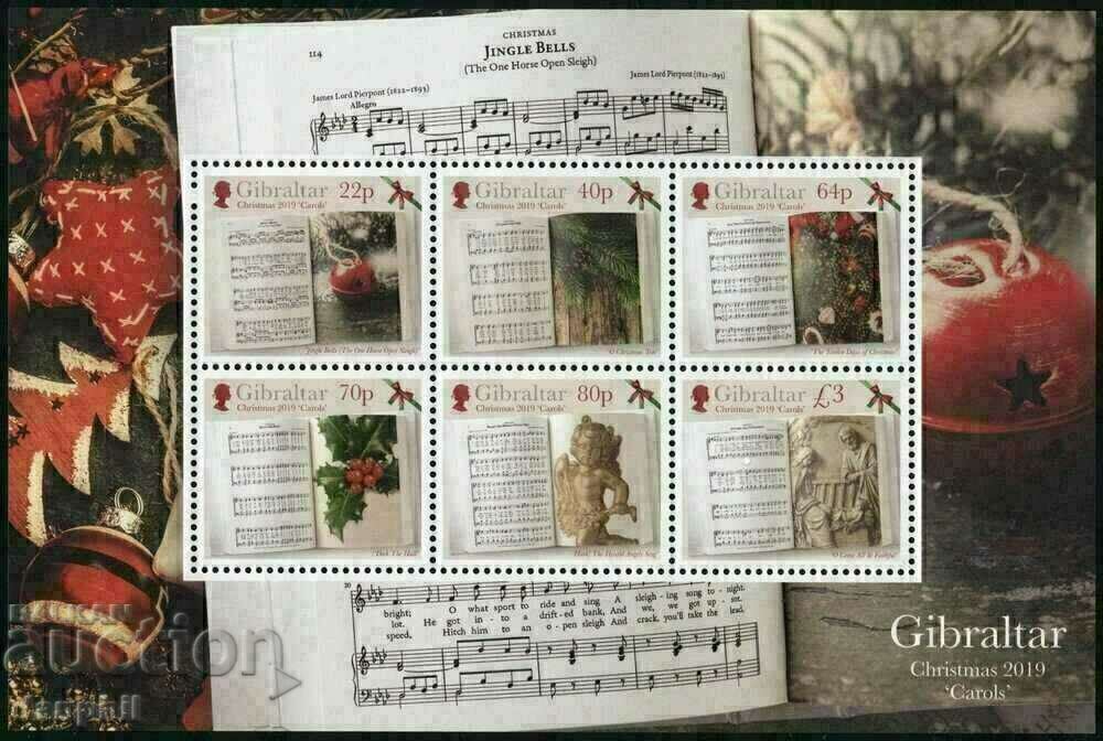 Gibraltar 2019 Crăciun „Jingle Bells”, Muzică, Bloc 140, curat