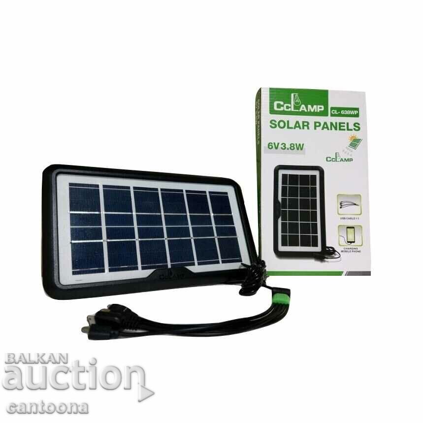 Portable solar panel CcLamp CL-638WP 6V 3.8W, with 5 terminals