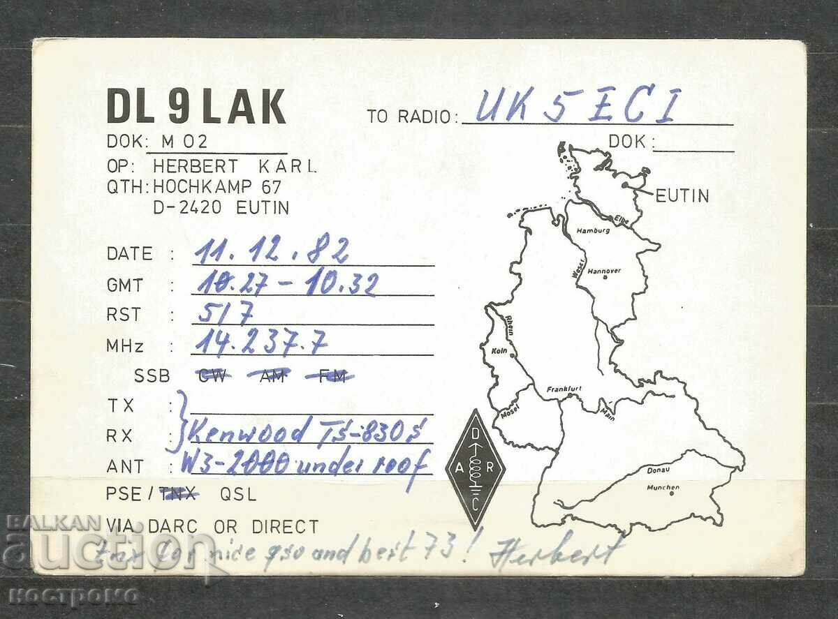 QSL Post card Germany - A 1615