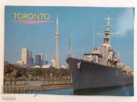 Postcard Ship in Harbor in Toronto Canada