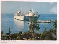 Καρτ ποστάλ Δύο πλοία στο λιμάνι στην Καυκάσια Θάλασσα