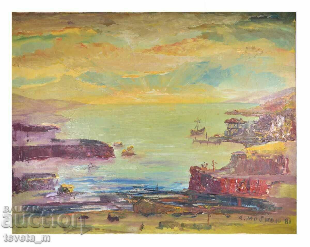 Oil painting, canvas Atanas Moskov 1981 signed