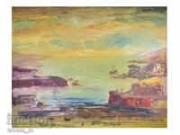 Pictură în ulei, pânză Atanas Moskov 1981 semnată