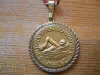 medal - 3rd swim on the Rhine - Mainz 1976 - gold