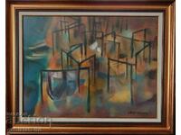 Картина, "Рибарски стан", худ. Ненко Токмакчиев(1931-2014)