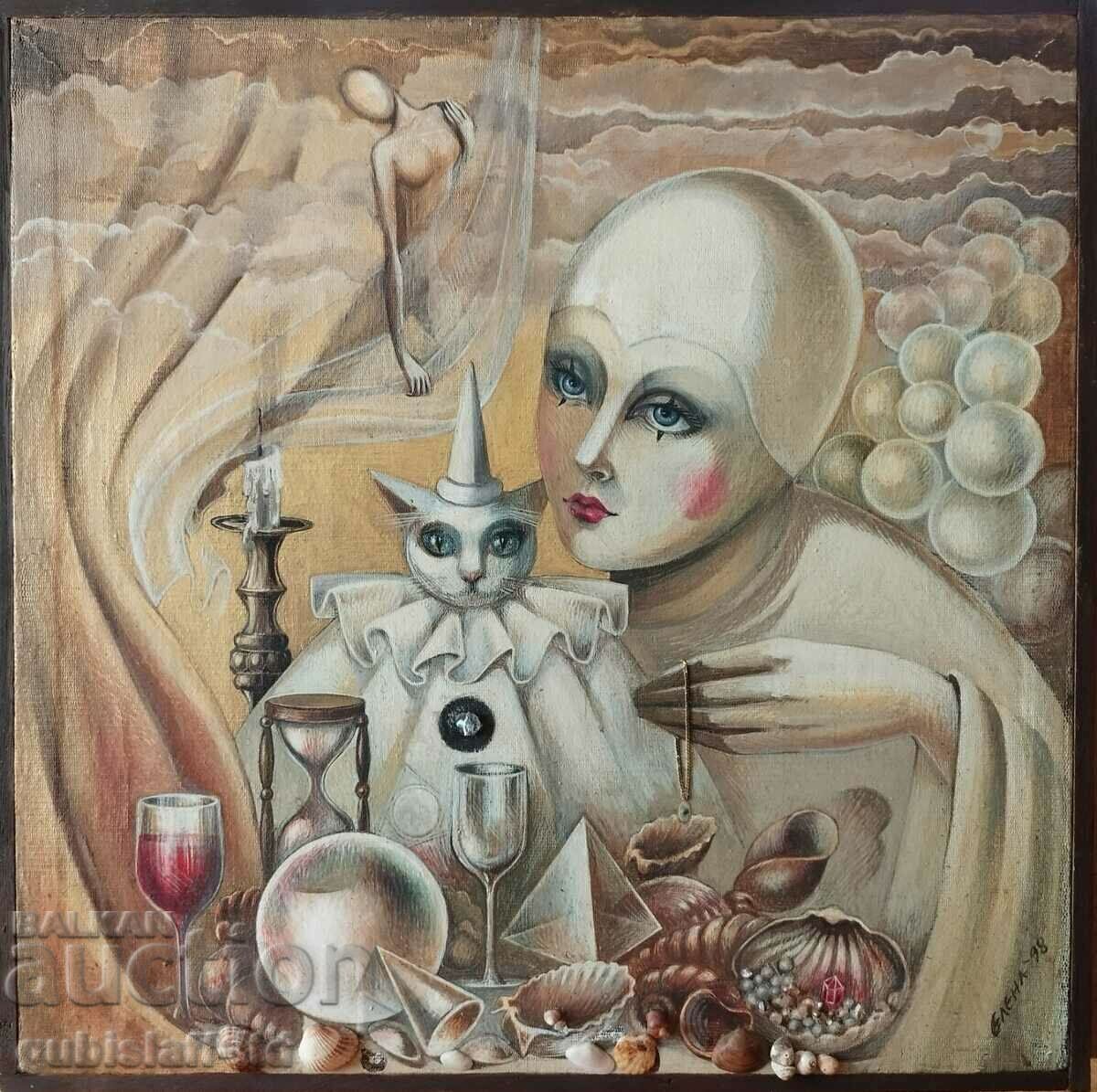 Картина, сюрреализъм, български автор, 1998 г.