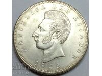 Еквадор 5 сукре 1943 25г 37мм сребро UNC