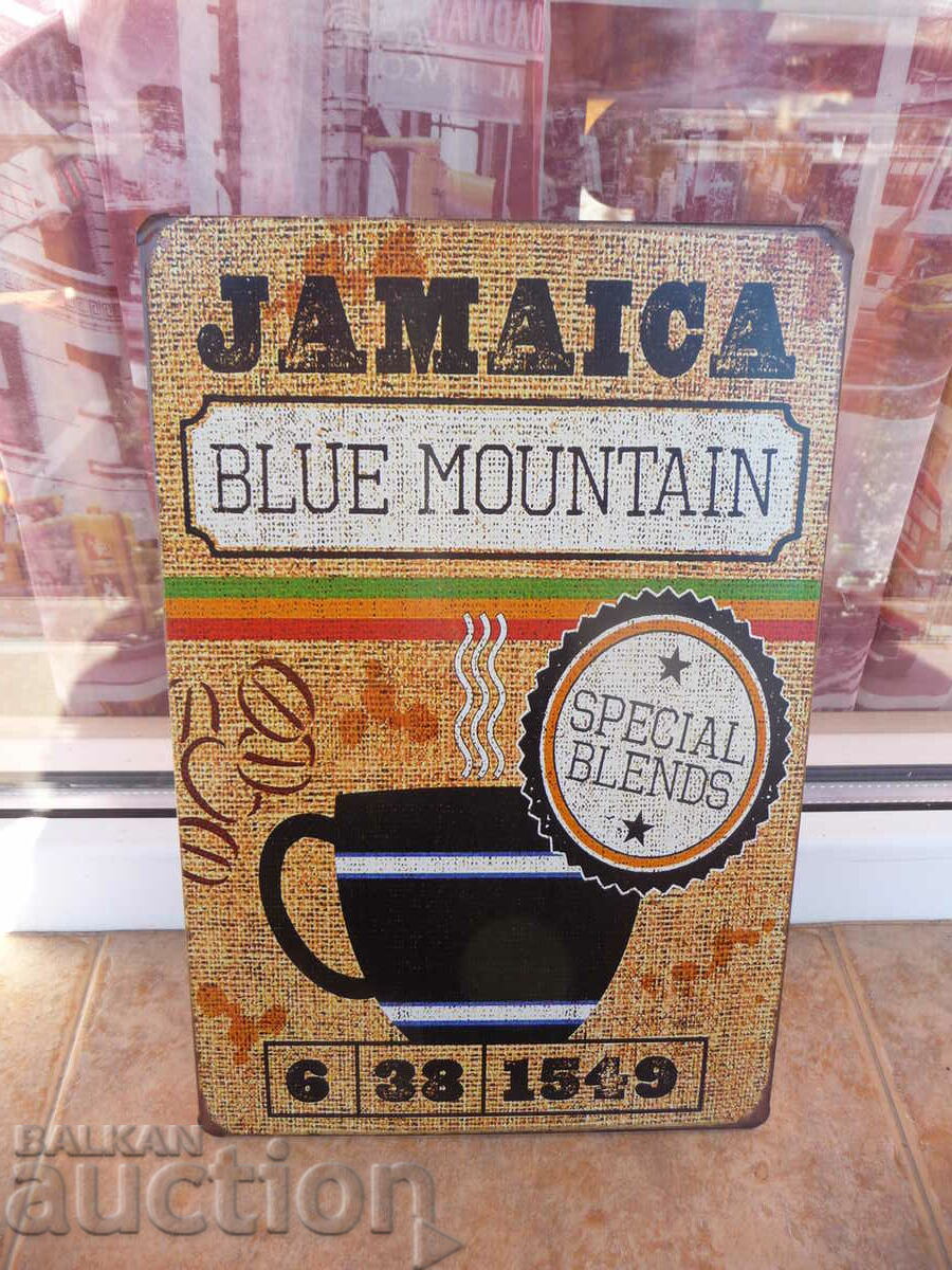 Placă metalică cafea Jamaica Blue Mountains selecție specială