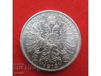 2 crowns 1913 Austria-Hungary silver