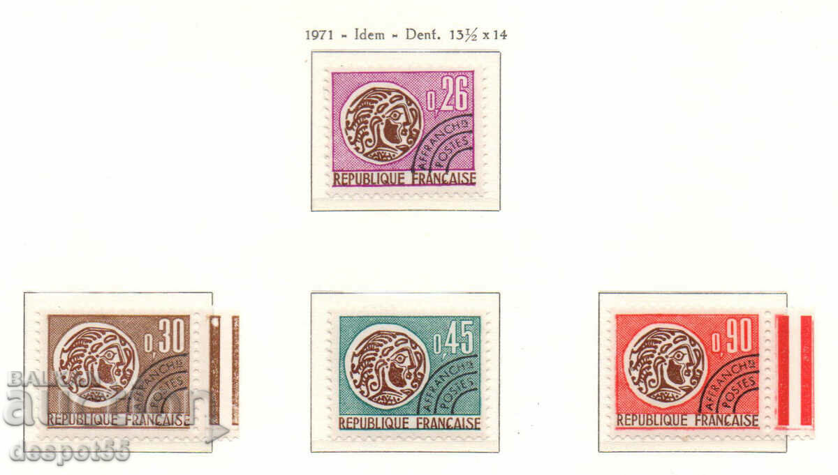 1971. Franţa. Timbre de ziar - Monede celtice.