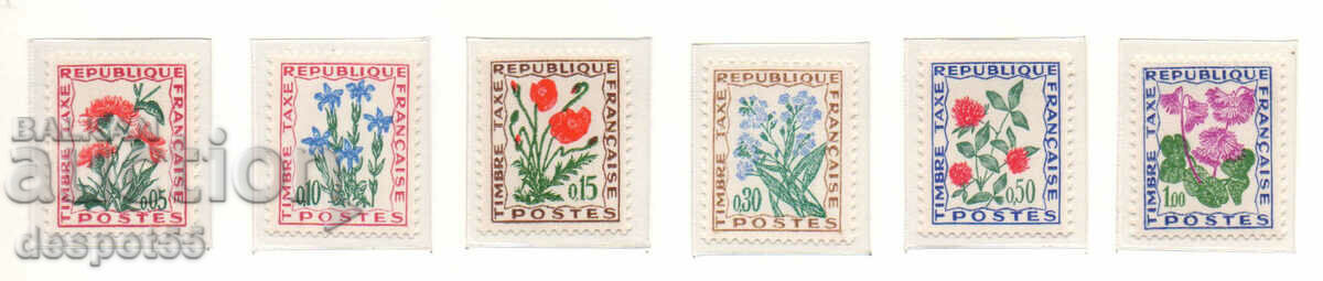 1964-65. Franţa. Timbre de taxă - Flori.